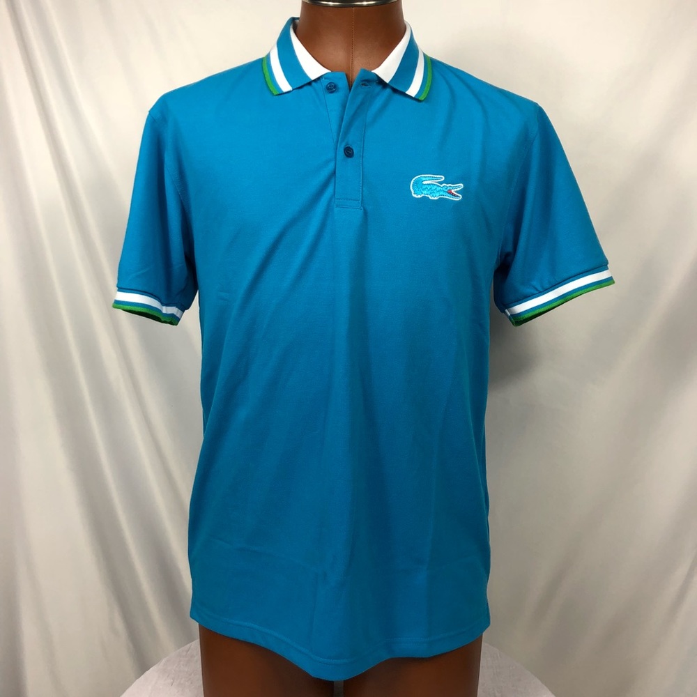 Lacoste Big Croc Flag Polo*Teal Blue*Sz 5*B13
